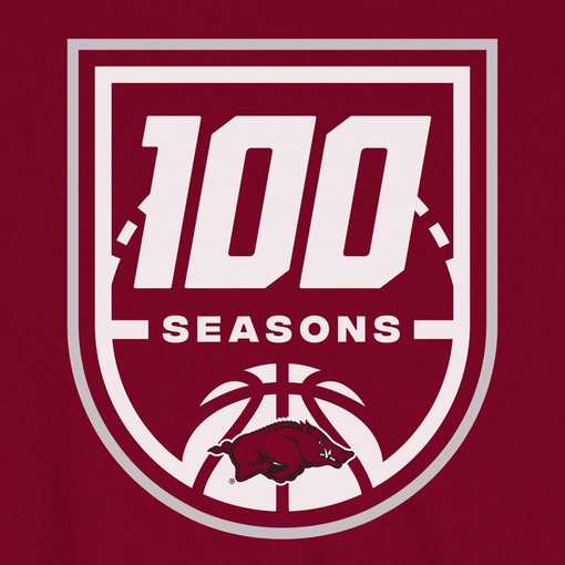 Arkansas Razorbacks 100 Seasons Basketball Fleece Crew Cardinal - Hogs Shirt Gifts for Razorbacks Lovers - NCAA Shirts - Image 2