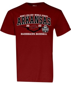 Arkansas Razorbacks 2022 Baseball CWS Single Team Short Sleeve T-Shirt with State University Shirt