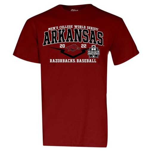 Arkansas Razorbacks 2022 Baseball CWS Single Team Short Sleeve T-Shirt with State University Shirt
