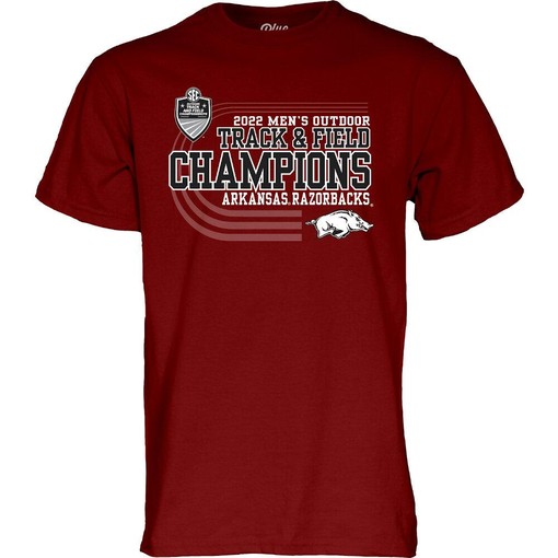 Arkansas Razorbacks 2022 SEC Track and Field Conference Tournament Champions T-Shirt with State University Shirt