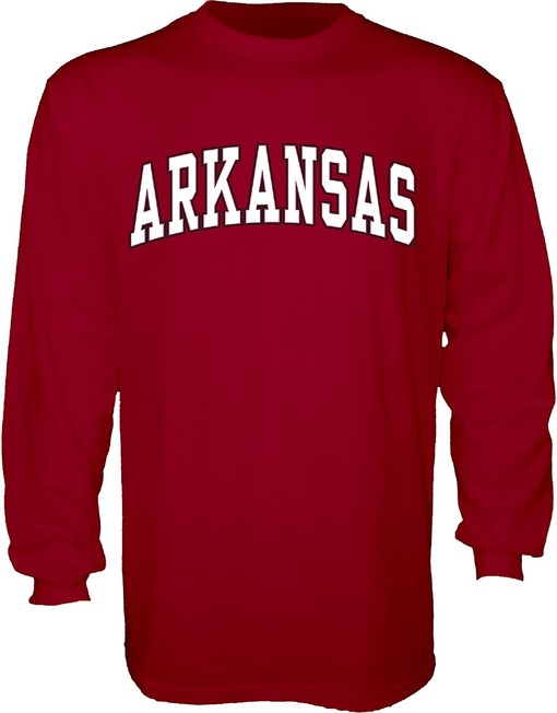 Arkansas Razorbacks: Arching Team Color Long Sleeve T-Shirt for NCAA Fans