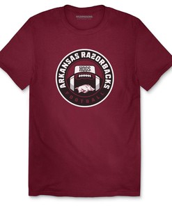 Arkansas Razorbacks Cardinal Game Ball Football T-Shirt for Men with Quotes