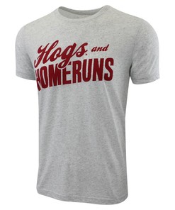 Arkansas Razorbacks Hogs and Homeruns Triblend Short Sleeve T-Shirt - Hogs Shirt Gifts for Razorbacks Lovers