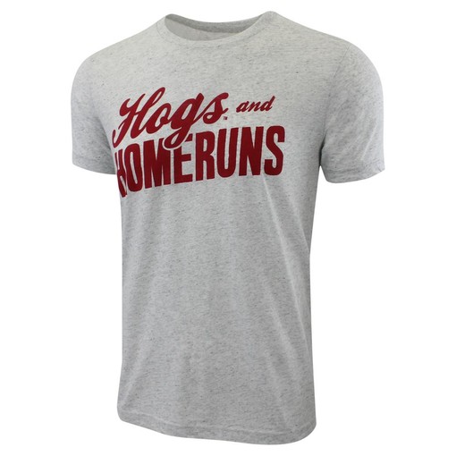 Arkansas Razorbacks Hogs and Homeruns Triblend Short Sleeve T-Shirt - Hogs Shirt Gifts for Razorbacks Lovers