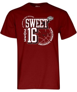 Arkansas Razorbacks NCAA Basketball Sweet 16 Short Sleeve T-Shirt with Retro NCAA Logo