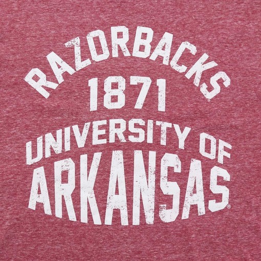 Arkansas Razorbacks Retro Stack Unisex Tri-Blend Short Sleeve T-Shirt for Men with Retro NCAA Shirts - Image 2