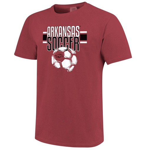 Arkansas Razorbacks Soccer Distressed Cardinal Short Sleeve T-Shirt - Hogs Shirt Gifts for Razorbacks Lovers