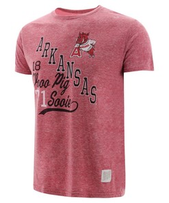Arkansas Razorbacks Stacked Graphic Short Sleeve Triblend T-Shirt - Hogs Shirt Gifts for Razorbacks Lovers