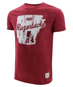 Arkansas Razorbacks State Graphic Short Sleeve Mock Twist T-Shirt with American University Shirt