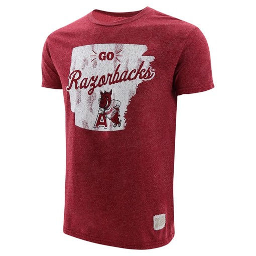 Arkansas Razorbacks State Graphic Short Sleeve Mock Twist T-Shirt with American University Shirt