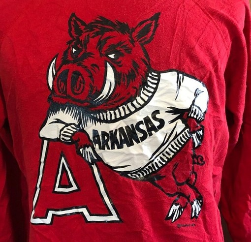 Arkansas Razorbacks Sweatshirt - Vintage University Of Arkansas Razorbacks NCAA Sweatshirt Classic 90S Shirt - Image 2