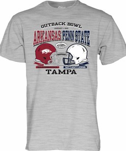 Arkansas Razorbacks V Penn State Outback Bowl Short Sleeve T-Shirt for Men