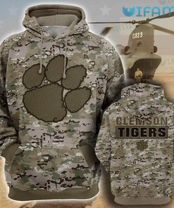 Army Camo Clemson Tigers 3D Hoodie All Over Print for Men and Women