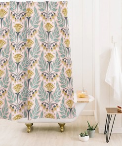 Art Nouveau Pink Floral Shower Curtain | Vintage Print | Bathroom Decor | Bath Curtain | Pink Bathroom Accessories