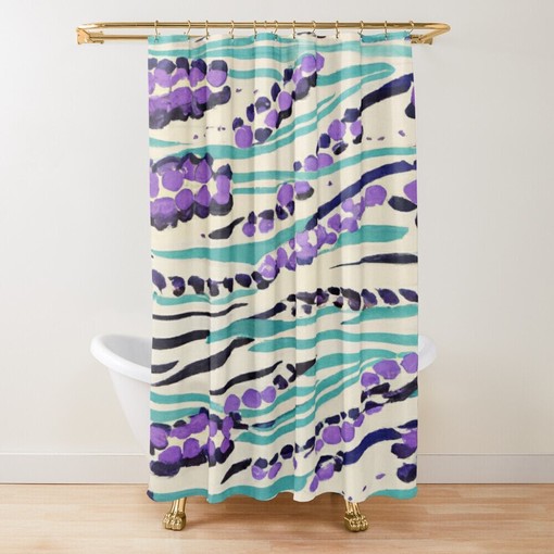 Art Nouveau Shower Curtain - Unique and Eco-Friendly Boho Bathroom Art - Image 2