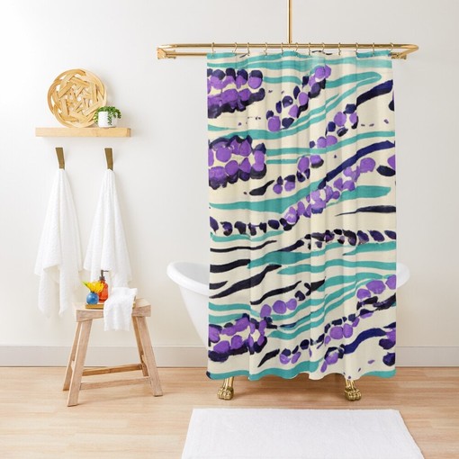 Art Nouveau Shower Curtain - Unique and Eco-Friendly Boho Bathroom Art - Image 3