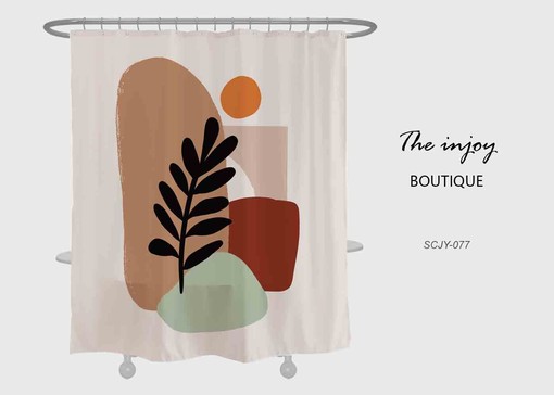 Artistic Bohemian Shower Curtain with Sun and Tree Design, Perfect for a Unique Boho Style
