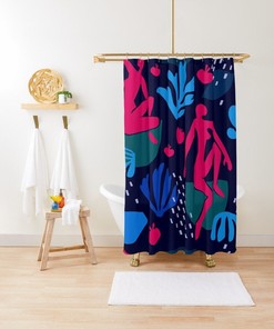 Artistic Boho Shower Curtain - Featuring Henri Matisse Illustration - Eco-Friendly and Water-Resistant