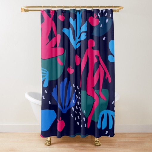 Artistic Boho Shower Curtain - Featuring Henri Matisse Illustration - Eco-Friendly and Water-Resistant - Image 2