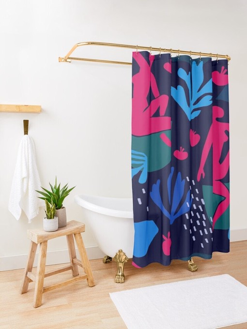 Artistic Boho Shower Curtain - Featuring Henri Matisse Illustration - Eco-Friendly and Water-Resistant - Image 3