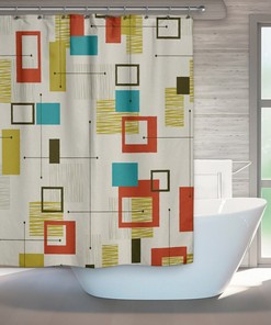 Artistic Christmas Mid Century Modern Shower Curtain: Kunst Duschvorhang