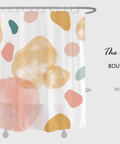 Artistic Colorful Ink Painting Shower Curtain, Beautiful Waterproof Bathroom Accessory, Customized Sizes for Unique Look