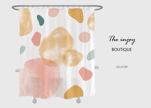 Artistic Colorful Ink Painting Shower Curtain, Beautiful Waterproof Bathroom Accessory, Customized Sizes for Unique Look