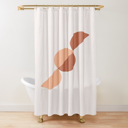 Artistic Earth Colors Abstract Shower Curtain with Minimalist Art Curtain and Extra-Durable Water Resistance - Image 4