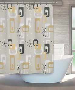 Artistic Retro Mid Century Modern Shower Curtain for Your Bathroom Decor