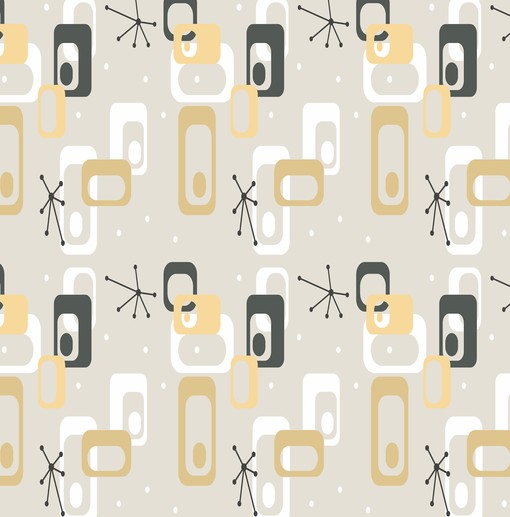 Artistic Retro Mid Century Modern Shower Curtain for Your Bathroom Decor - Image 2