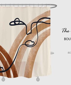 Artistic Simple Modern Abstract Shower Curtain - Waterproof and Custom Sizes Available