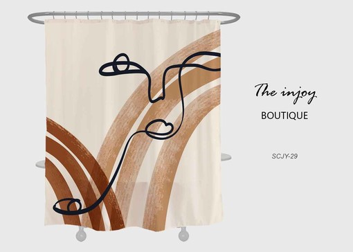 Artistic Simple Modern Abstract Shower Curtain - Waterproof and Custom Sizes Available