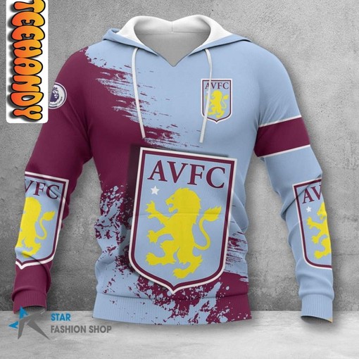 Aston Villa FC All Over Print 3D Hoodie Men - Perfect for Football Fans