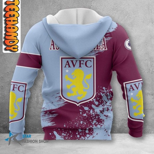 Aston Villa FC All Over Print 3D Hoodie Men - Perfect for Football Fans - Image 2