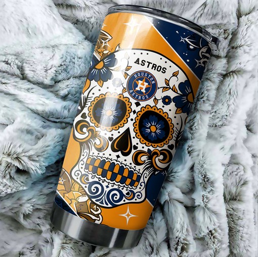 Astros Skull Personalized Engraving MLB Tumbler for Fans with Logo - Image 2