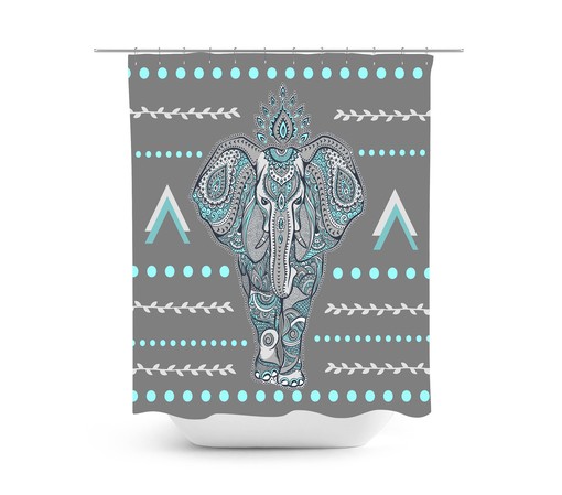 At Home Shower Curtains Boho Elephant Shower Curtain - Image 2