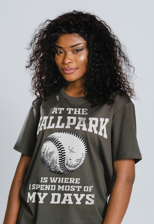 At the Ballpark is Where I Spend Most of My Days Unisex Tees with Softball Shirt and Baseball Shirt Quote
