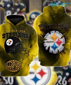 Athletic Football Helmet Logo - Steelers All Over Print Hoodie with Unique Design