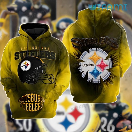 Athletic Football Helmet Logo - Steelers All Over Print Hoodie with Unique Design