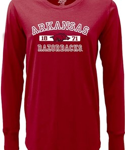 Athletic Team Color Long Sleeve T-Shirt: Razorbacks Hoodie Sweatshirt for NCAA Fans