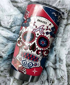 Atlanta Braves Bold Statement Skull MLB Tumbler with Custom Logo for Any Fan
