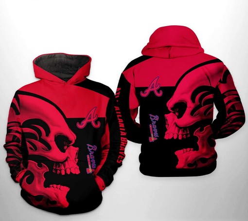Atlanta Braves MLB Punisher Skull Zipper Hoodie 3D All-Over Print