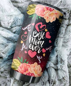 Atlanta Braves MLB Tumbler - Custom Flower Design for All Moms who Love Baseball with MLB Logo
