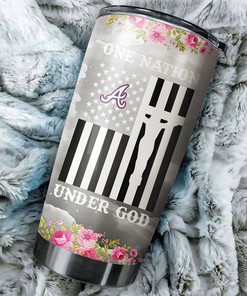 Atlanta Braves MLB Tumbler - "One Nation Under God" Design for Baseball Fans with Custom MLB Logo