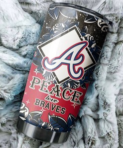 Atlanta Braves Peace and Love Edition MLB Tumbler - Baseball Mom Tumbler Ideas