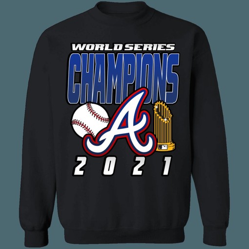 Atlanta Braves Retro MLB Crewneck Sweatshirt Hoodie Shirt - 2021 World Series Champions for Baseball Fans - Image 2