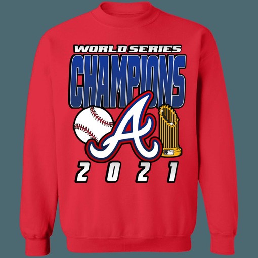 Atlanta Braves Retro MLB Crewneck Sweatshirt Hoodie Shirt - 2021 World Series Champions for Baseball Fans - Image 3