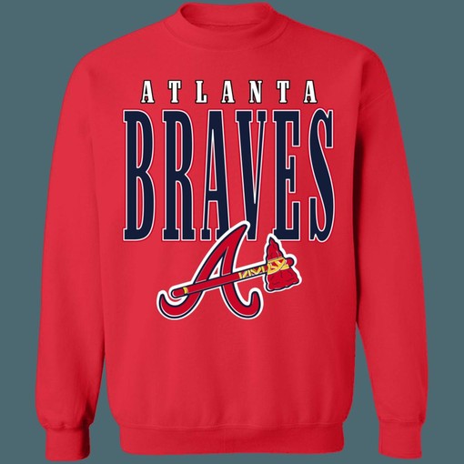 Atlanta Braves Vintage 90s MLB Crewneck Sweatshirt Hoodie Shirt Gifts for MLB Fans - Vintage Style - Image 2