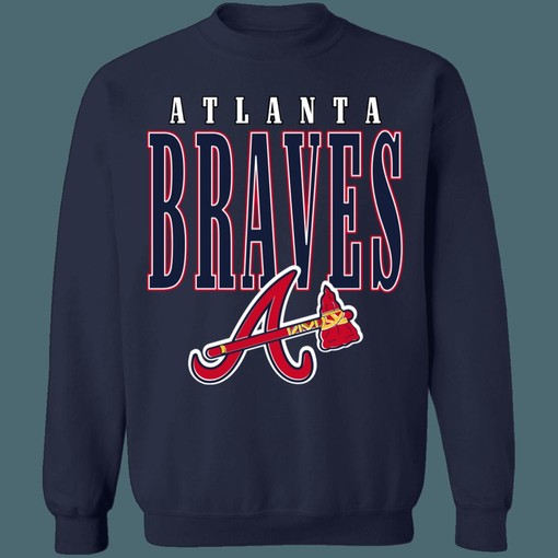 Atlanta Braves Vintage 90s MLB Crewneck Sweatshirt Hoodie Shirt Gifts for MLB Fans - Vintage Style - Image 3