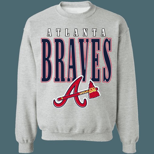 Atlanta Braves Vintage 90s MLB Crewneck Sweatshirt Hoodie Shirt for Baseball Fans - Vintage Style